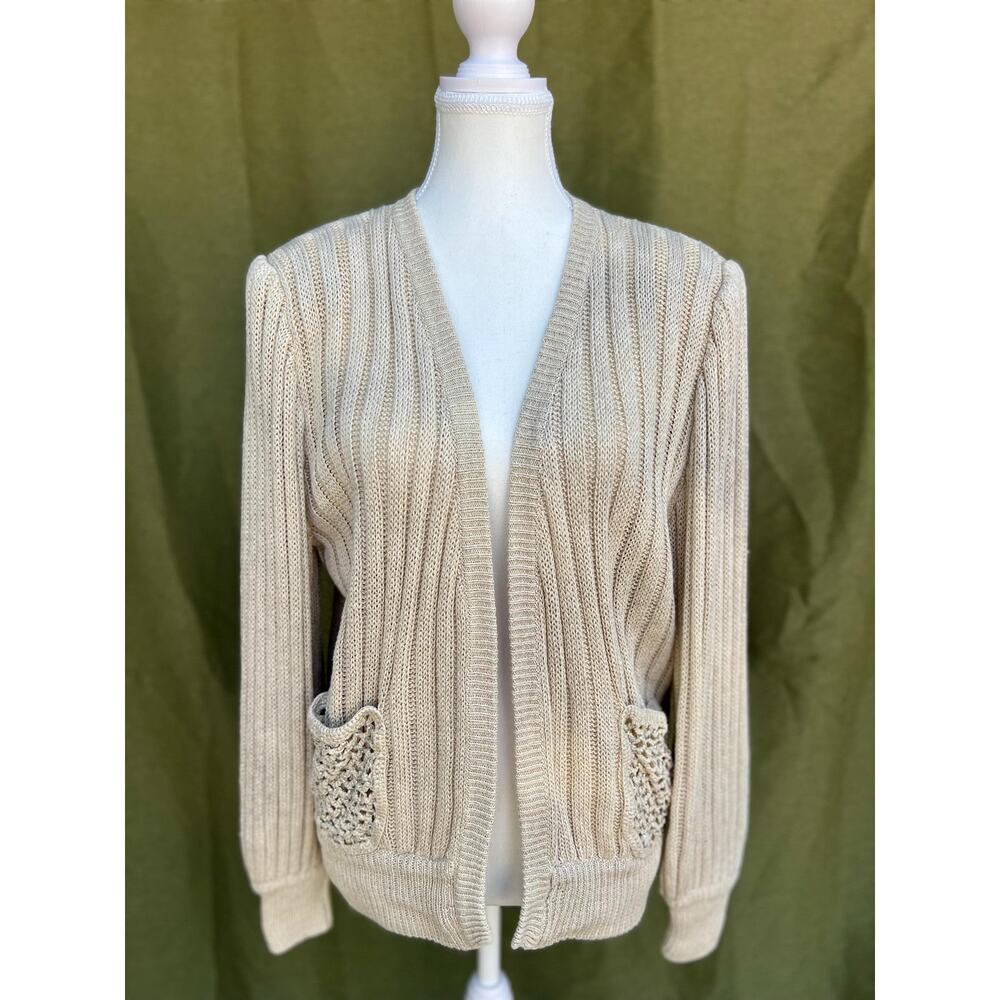 Vintage Valentino Boutique Beige Knit Cardigan